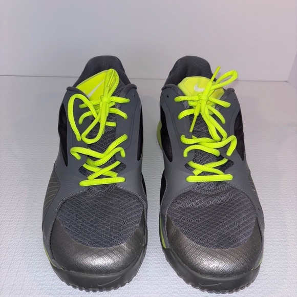 Nike Lunarlon Flywire‎ Running Shoes Gray Green Athletic Mens Size 11.5